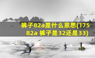 裤子82a是什么意思(175 82a 裤子是32还是33)